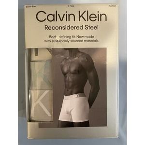 Calvin Klein 3 Pack Cotton Boxer Briefs Reconsidered Steel Men’s Size 2XL